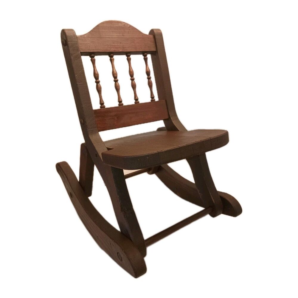 Rocking Chair, Dark Wood Tone,  & Easily Folds Down! Read BACK STORY Please
